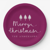 名シンプルミニマルなメリークリスマスパーティー ペーパープレート (正面)