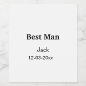 名シンプルミニマル前の追加カスタム花婿介添人 ワインラベル (シングルラベル)