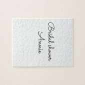 名シンプルミニマル前の追加文字ブライダルシャワー ジグソーパズル (横)