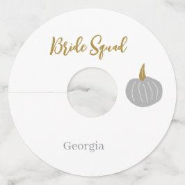 名シンプルミニマル前の追加文字ブライダルシャワー ワイングラスタグ