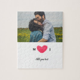 名シンプルミニマル前を追加するphoto monogram invite ジグソーパズル