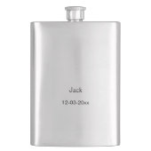 名シンプルミニマル前を追加カスタムgroomsman Flas フラスク (正面)