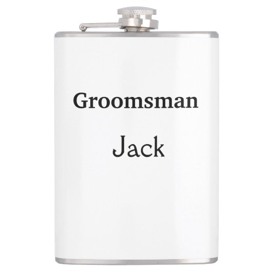 名シンプルミニマル前を追加カスタムgroomsman Flas フラスク (正面)