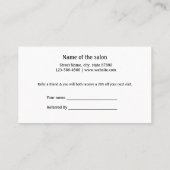 名シンプルミニマル前ストアの追加サロン 紹介カード (裏面)