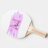 名シンプルミニマル前モノグラムのピンクの水色を追加   卓球ラケット (横)