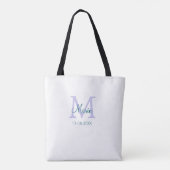 名シンプルミニマル前モノグラム紫の緑の日付を追加 トートバッグ (裏面)