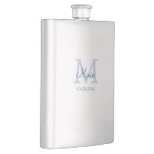 名シンプルミニマル前モノグラム紫の緑の日付を追加 フラスク (右)