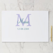 名シンプルミニマル前モノグラム紫の緑の日付を追加 ペーパーパッド (インサイチュ)