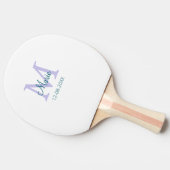 名シンプルミニマル前モノグラム紫の緑の日付を追加 卓球ラケット (横)
