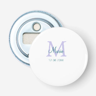 名シンプルミニマル前モノグラム紫の緑の日付を追加 栓抜き