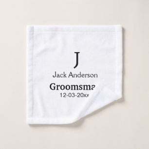 名シンプルミニマル前groomsmanの追カスタム加 ウォッシュタオル