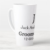 名シンプルミニマル前groomsmanの追カスタム加 カフェラテマグ (左アングル)