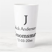 名シンプルミニマル前groomsmanの追カスタム加 カフェラテマグ (正面)