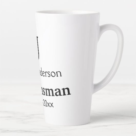 名シンプルミニマル前groomsmanの追カスタム加 カフェラテマグ (右)