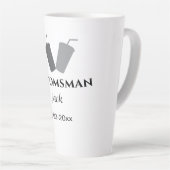 名シンプルミニマル前groomsmanの追カスタム加 カフェラテマグ (右アングル)