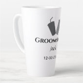 名シンプルミニマル前groomsmanの追カスタム加 カフェラテマグ (左アングル)