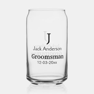 名シンプルミニマル前groomsmanの追カスタム加 ガラス缶