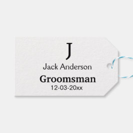 名シンプルミニマル前groomsmanの追カスタム加 ギフトタグ