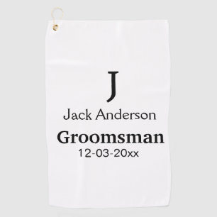 名シンプルミニマル前groomsmanの追カスタム加 ゴルフタオル