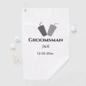 名シンプルミニマル前groomsmanの追カスタム加 ゴルフタオル (インサイチュ)