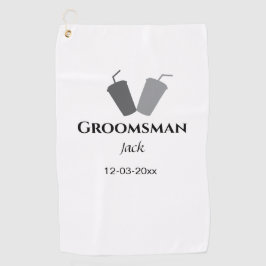 名シンプルミニマル前groomsmanの追カスタム加 ゴルフタオル