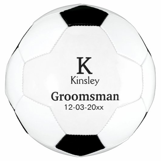 名シンプルミニマル前groomsmanの追カスタム加 サッカーボール (正面)