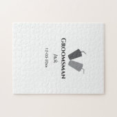 名シンプルミニマル前groomsmanの追カスタム加 ジグソーパズル (横)