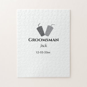 名シンプルミニマル前groomsmanの追カスタム加 ジグソーパズル