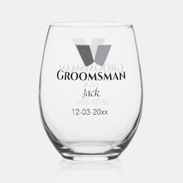 名シンプルミニマル前groomsmanの追カスタム加 ステムなしワイングラス