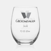 名シンプルミニマル前groomsmanの追カスタム加 ステムなしワイングラス (裏面)