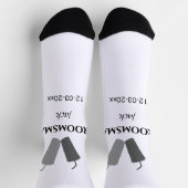 名シンプルミニマル前groomsmanの追カスタム加 ソックス (上部)