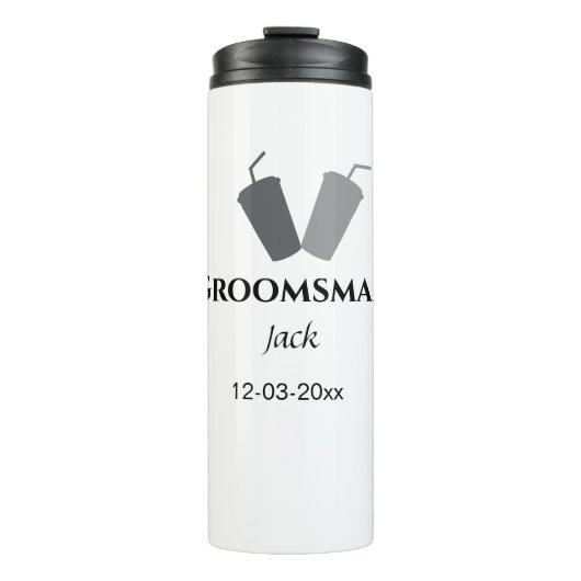 名シンプルミニマル前groomsmanの追カスタム加 タンブラー (正面)