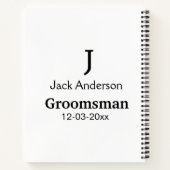 名シンプルミニマル前groomsmanの追カスタム加 ノートブック (裏面)