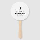 名シンプルミニマル前groomsmanの追カスタム加 ハンドファン (裏面)