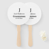 名シンプルミニマル前groomsmanの追カスタム加 ハンドファン (正面&裏面)