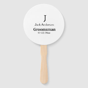名シンプルミニマル前groomsmanの追カスタム加 ハンドファン