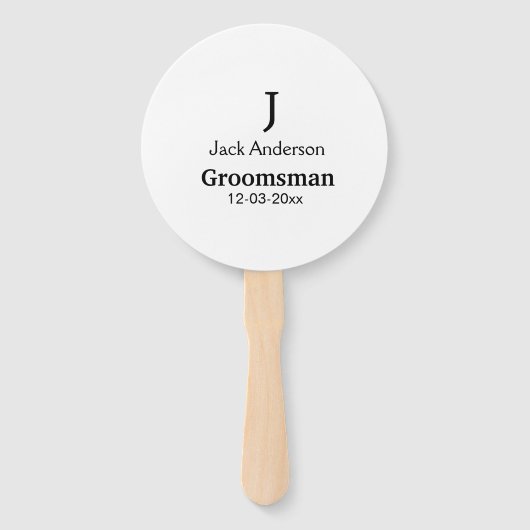 名シンプルミニマル前groomsmanの追カスタム加 ハンドファン (正面)