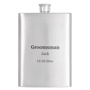 名シンプルミニマル前groomsmanの追カスタム加 フラスク