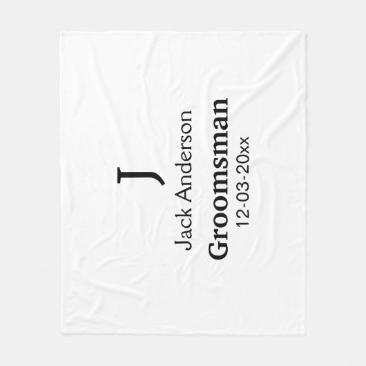 名シンプルミニマル前groomsmanの追カスタム加 フリースブランケット (正面)