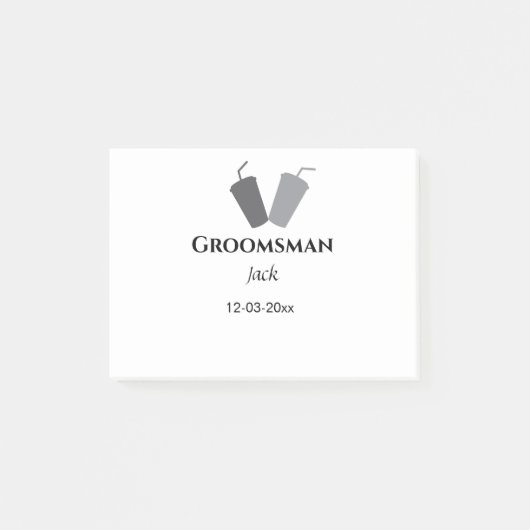 名シンプルミニマル前groomsmanの追カスタム加 ポストイット (正面)