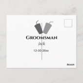 名シンプルミニマル前groomsmanの追カスタム加 ポストカード (裏面)