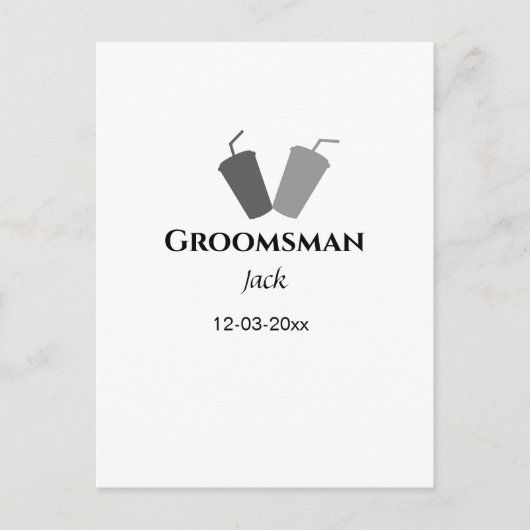 名シンプルミニマル前groomsmanの追カスタム加 ポストカード (正面)