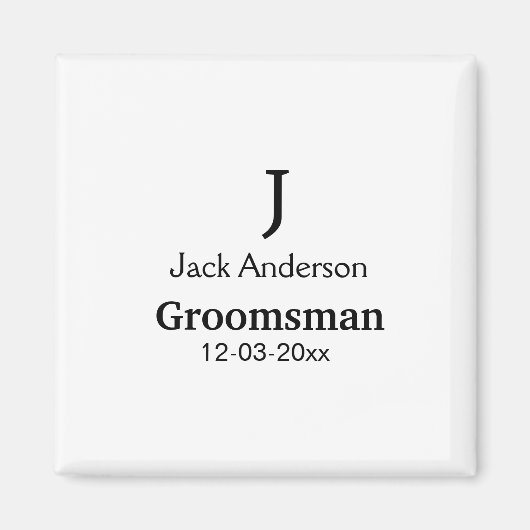 名シンプルミニマル前groomsmanの追カスタム加 マグネット (正面)