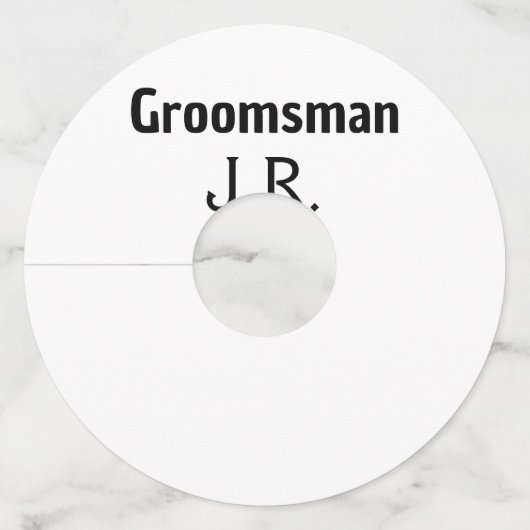 名シンプルミニマル前groomsmanの追カスタム加 ワイングラスタグ (正面)