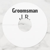 名シンプルミニマル前groomsmanの追カスタム加 ワイングラスタグ (裏面)
