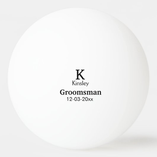 名シンプルミニマル前groomsmanの追カスタム加 卓球ボール (正面)