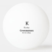 名シンプルミニマル前groomsmanの追カスタム加 卓球ボール (裏面)