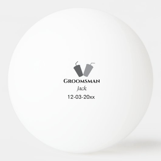 名シンプルミニマル前groomsmanの追カスタム加 卓球ボール (正面)