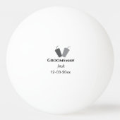 名シンプルミニマル前groomsmanの追カスタム加 卓球ボール (裏面)