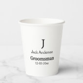 名シンプルミニマル前groomsmanの追カスタム加 紙コップ (裏面)